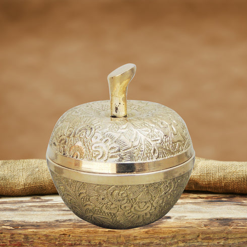Brass Apple Shape Bowl 0.475Kg